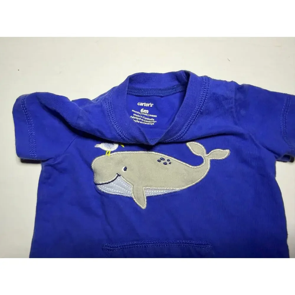 Baby Boy 6M Summer Outfit Lot Carter’s OshKosh Overalls Romper Dinosaur